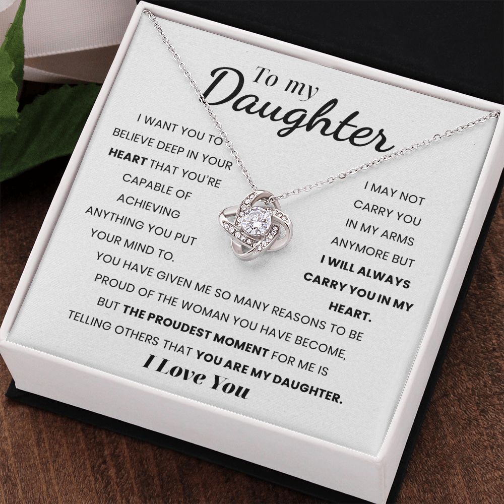 To My Daughter | You Are Capable Of Achieving Anything | Love Knot Necklace | Christmas Gift Ideas