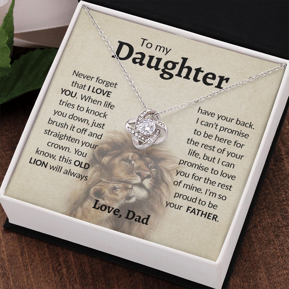 To My Daughter | Proud Of You | Love Knot Necklace | Gift For Daughter From Dad