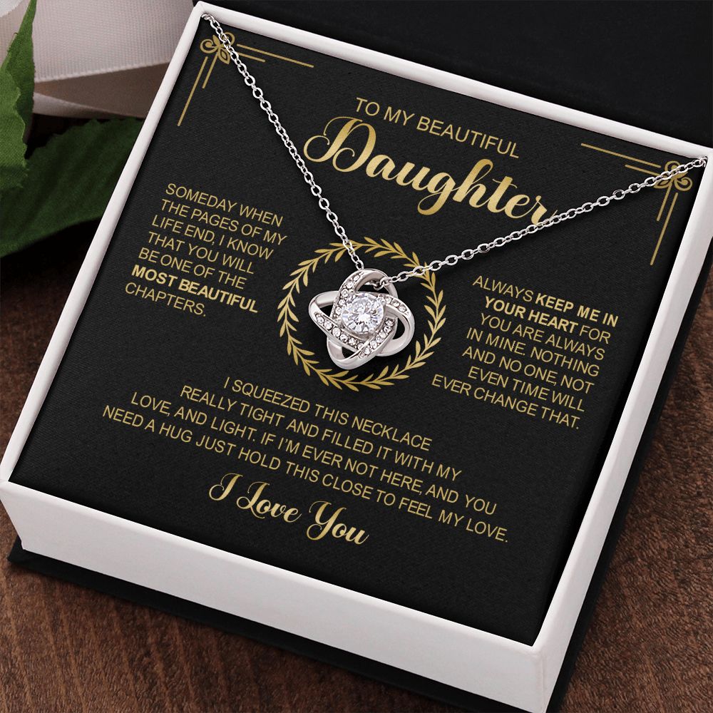 To My Beautiful Daughter | Always Keep You In My Heart | Love Knot Necklace