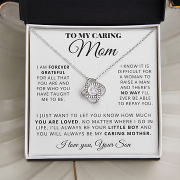 Mom You Are Loved, Love Knot Necklace, Gift For Mom From Son, Mother Christmas Gift Idea
