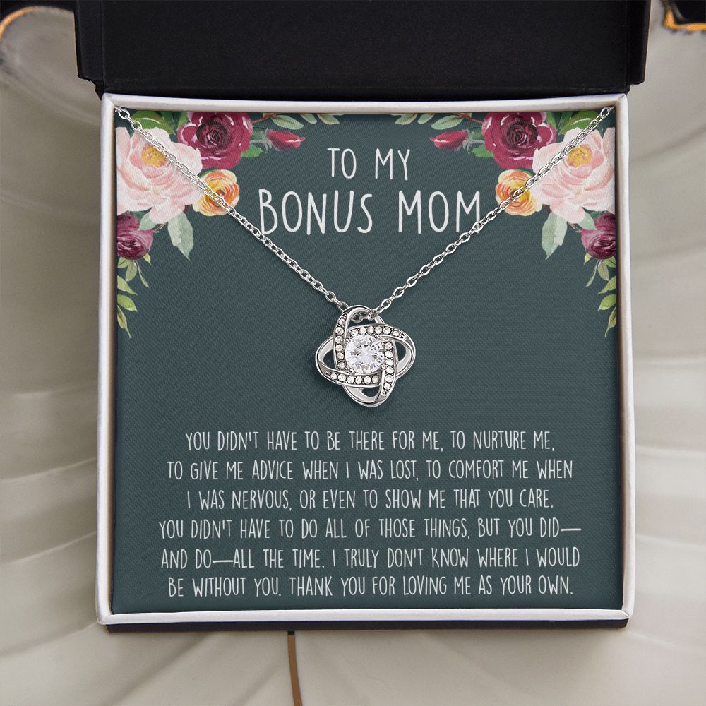 To My Bonus Mom | Thank You For Everything | Love Knot Necklace