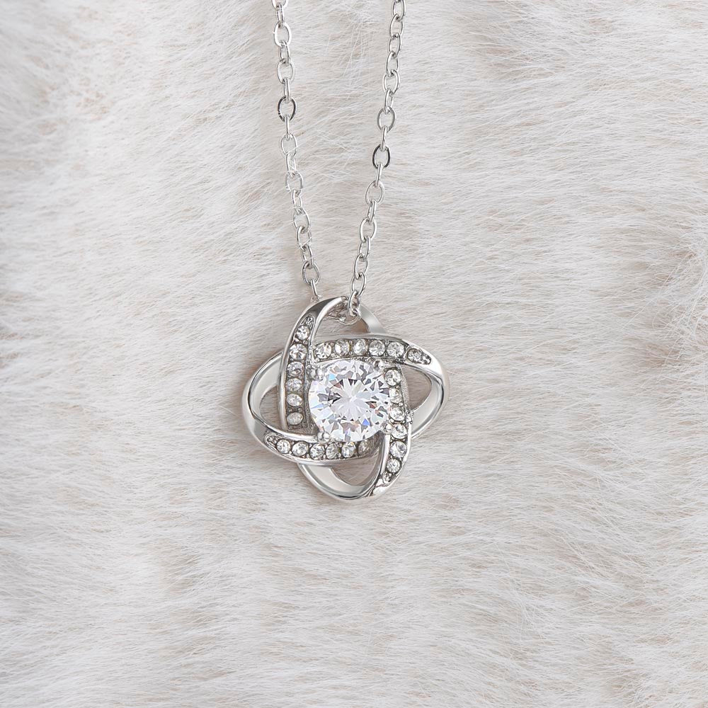 Granddaughter Be Brave And Be Strong, Love Knot Necklace, Christmas Gift Idea For Granddaughter