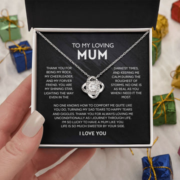 To My Loving Mum - Loving Me Unconditionally, Love Knot Necklace