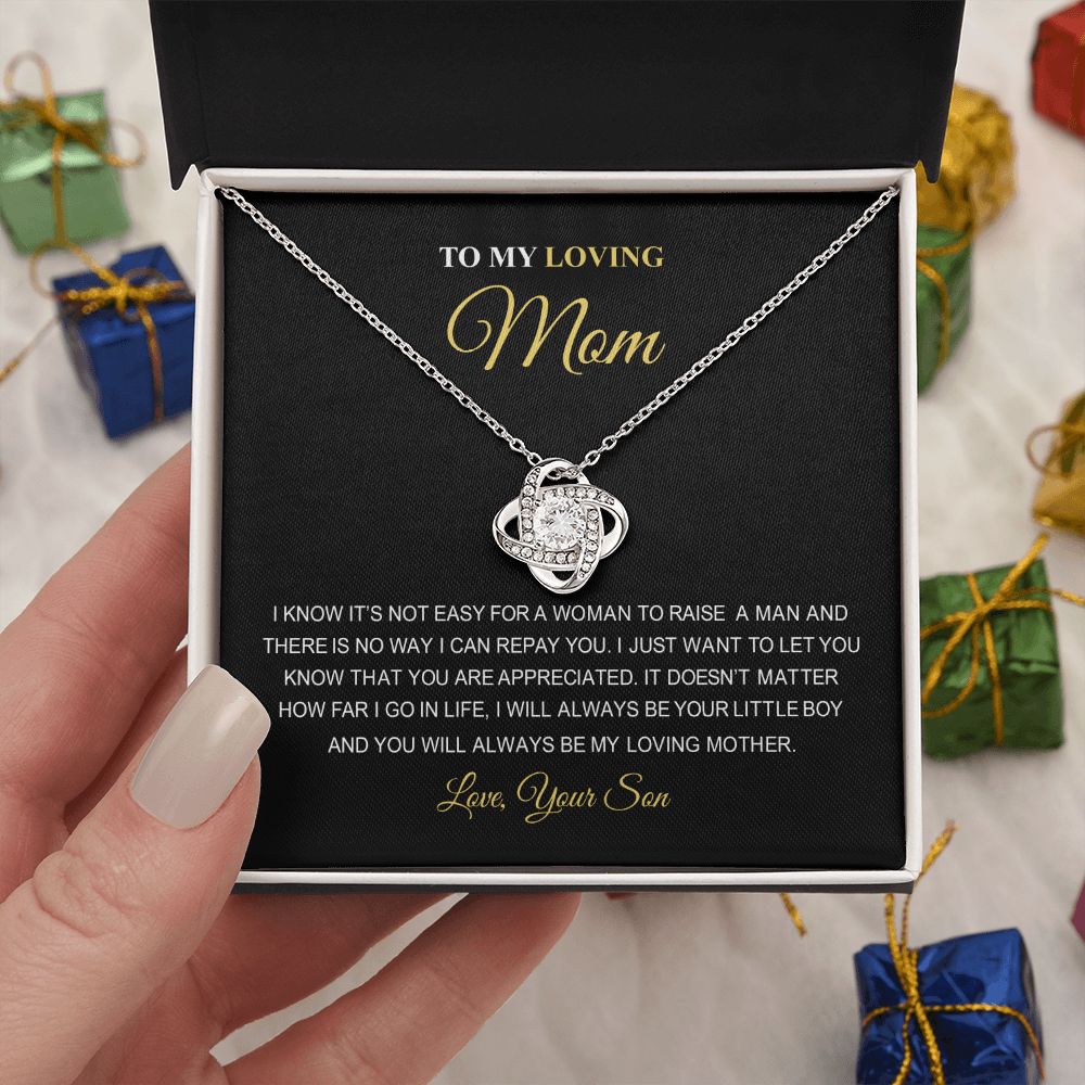 To My Loving Mom | You Are The World | Love Knot Necklace