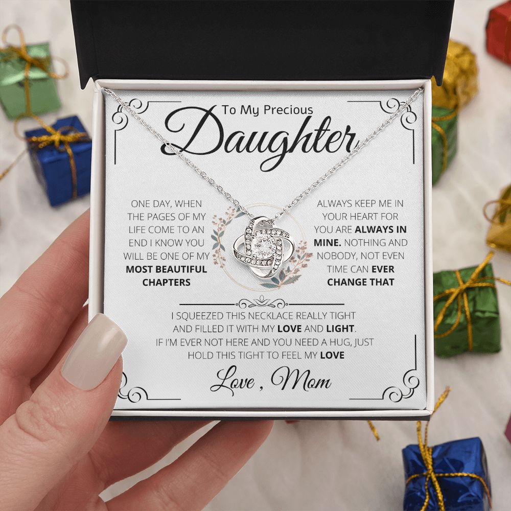 To My Precious Daughter | The Most Beautiful Chapters | Love Knot Necklace