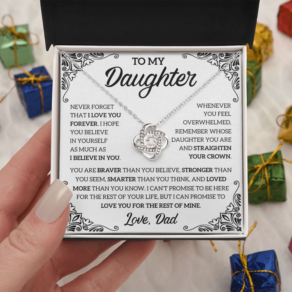 To My Daughter - Love You For The Rest Of Mine, Love Knot Necklace