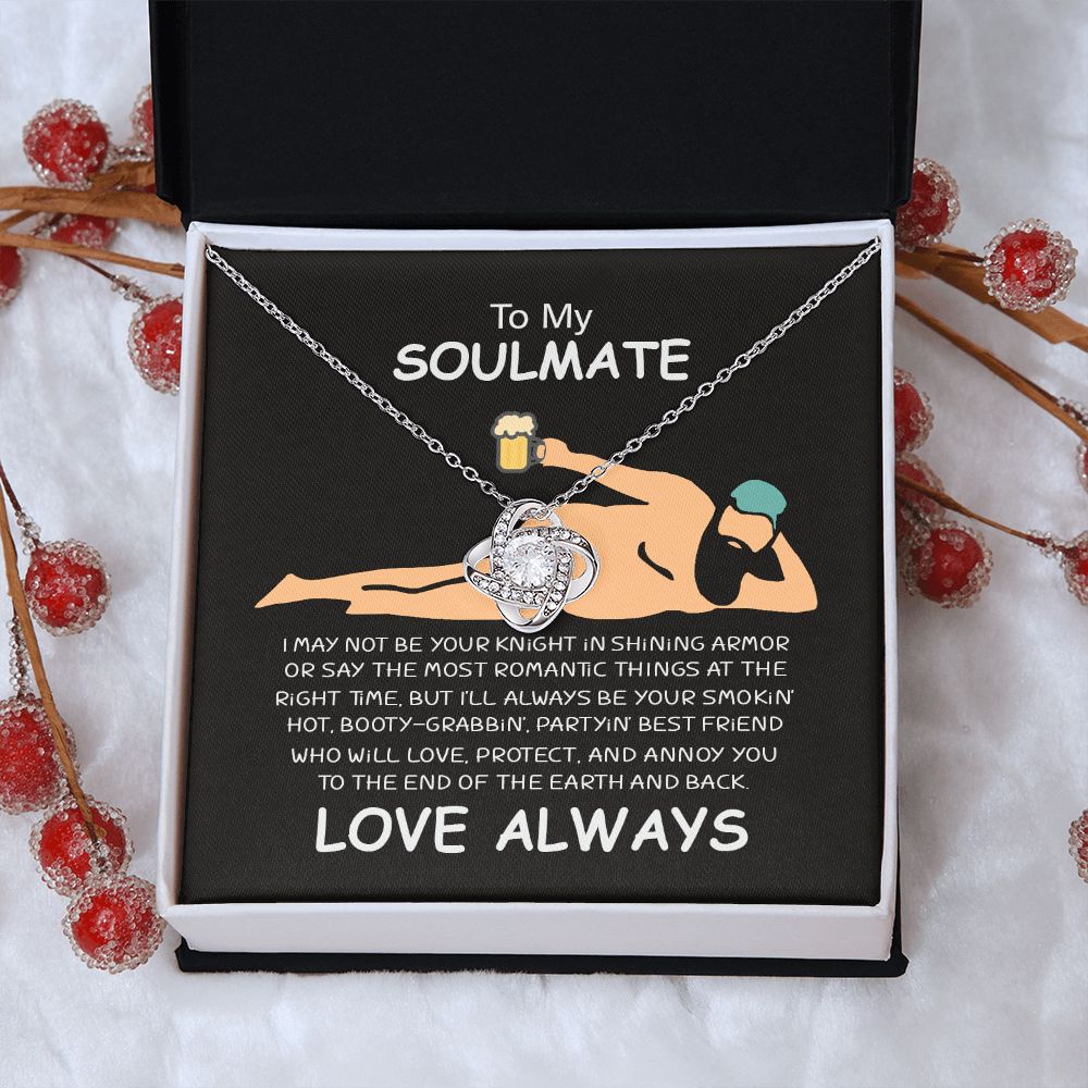 Soulmate Partyin' Best Friend, Love Knot Necklace, Perfect Gift For Her