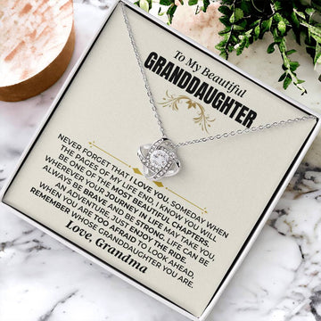 Granddaughter Enjoy The Ride, Love Knot Necklace, Perfect Gift From Grandma