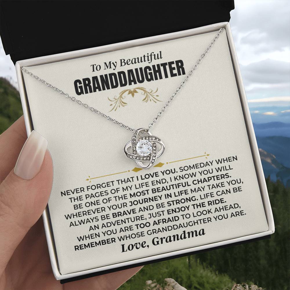 Granddaughter Enjoy The Ride, Love Knot Necklace, Perfect Gift From Grandma