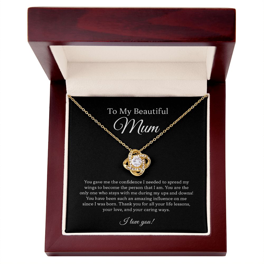 To My Beautiful Mum | Thank You For All Your Life Lessons | Love Knot Necklace