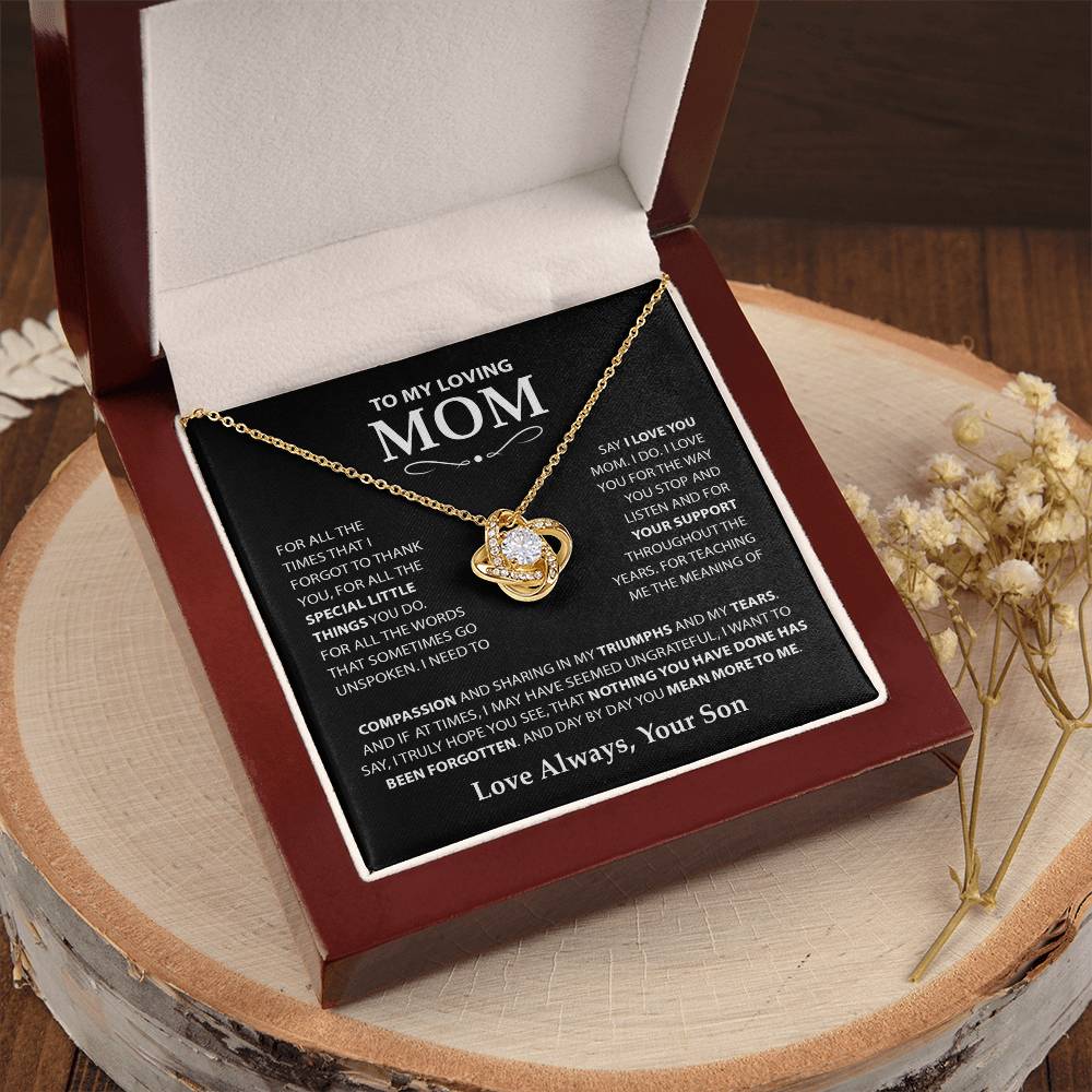 Mom Gift "Special Little Things" Knot Necklace From Son
