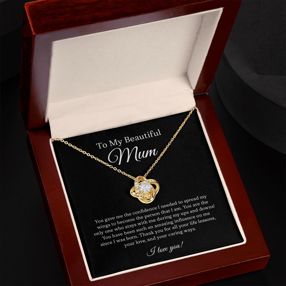 To My Beautiful Mum | Thank You For All Your Life Lessons | Love Knot Necklace