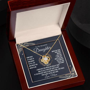 To My Beautiful Daughter | I Love You | Gift For Daughter From Mom | Love Knot Necklace