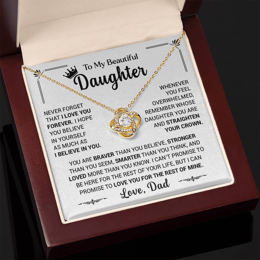 To My Daughter Necklace | Promise To Love You | Premium Gift Box Set