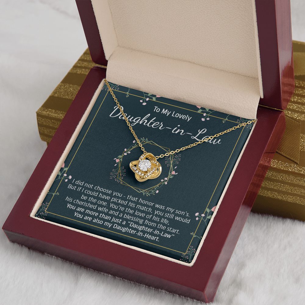 Daughter-In-Law Daughter In Heart, Love Knot Necklace, Gift Idea For Daughter-in-law
