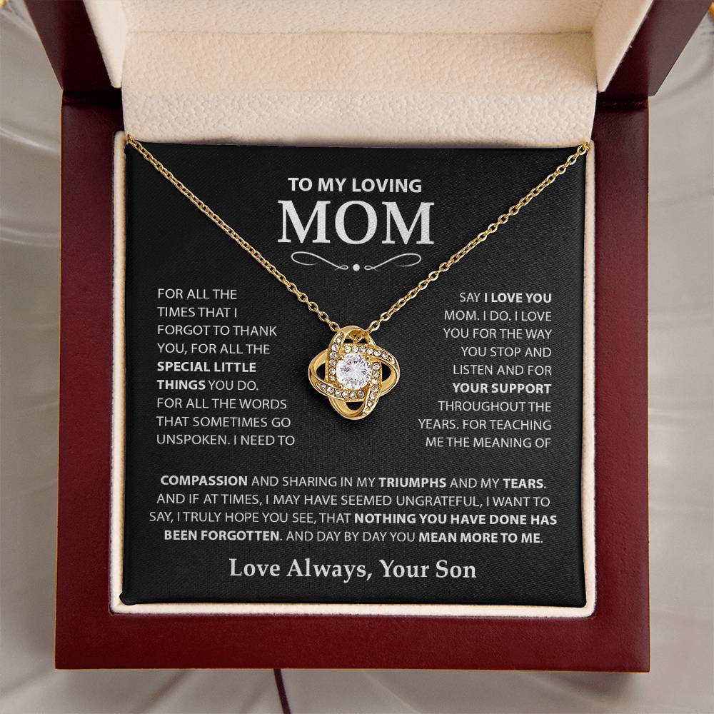 Mom Gift "Special Little Things" Knot Necklace From Son