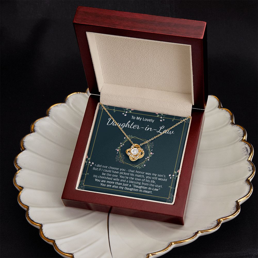 Daughter-In-Law Daughter In Heart, Love Knot Necklace, Gift Idea For Daughter-in-law