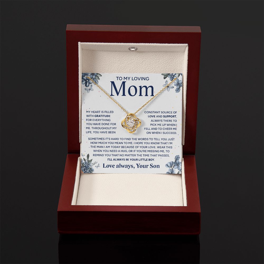 To My Loving Mom - Gratitude For Everything You Have Done, Love Knot Necklace