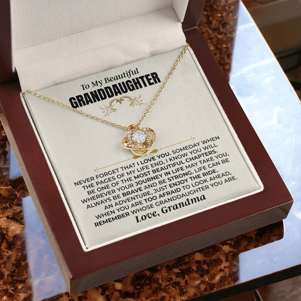 Granddaughter Enjoy The Ride, Love Knot Necklace, Perfect Gift From Grandma