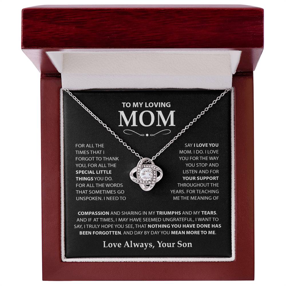 Mom Gift "Special Little Things" Knot Necklace From Son