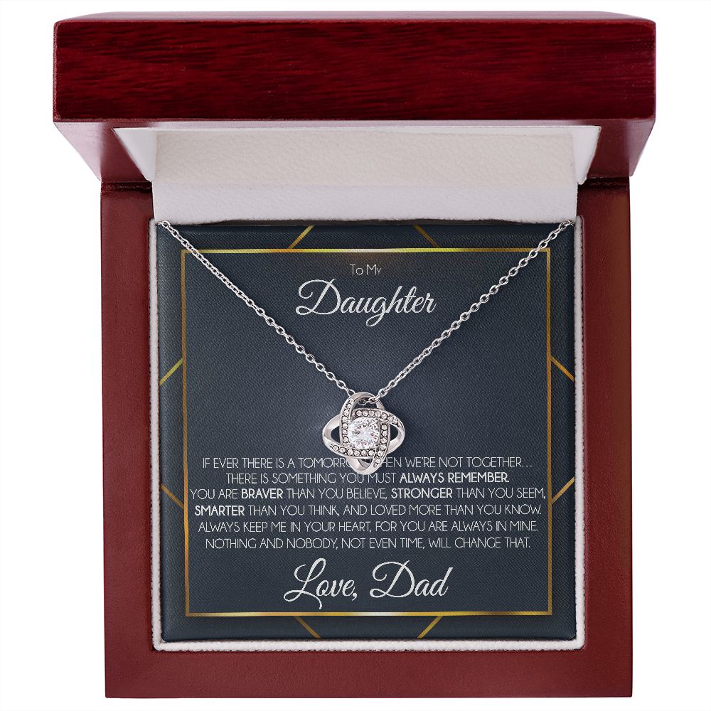 To My Daughter | You Are Always In My Heart | Love Knot Necklace