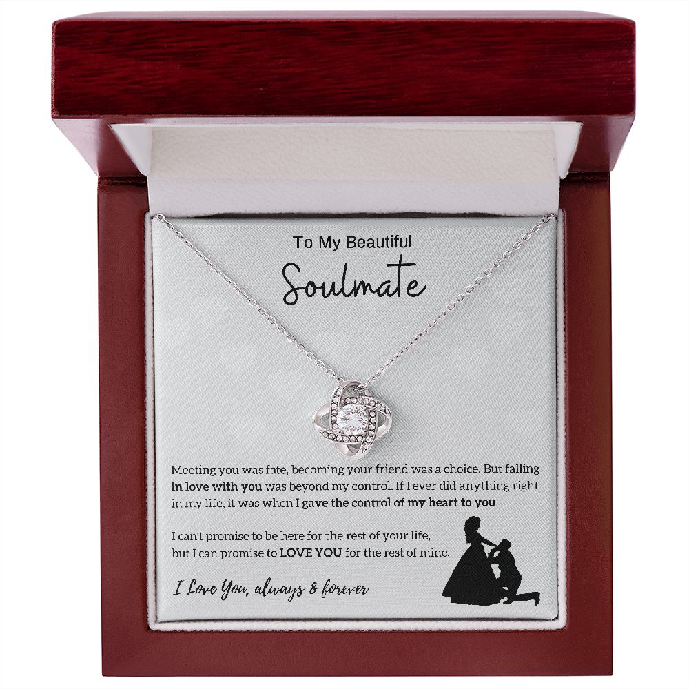 To My Beautiful Soulmate | Meeting You Was Fate | Love Knot Necklace