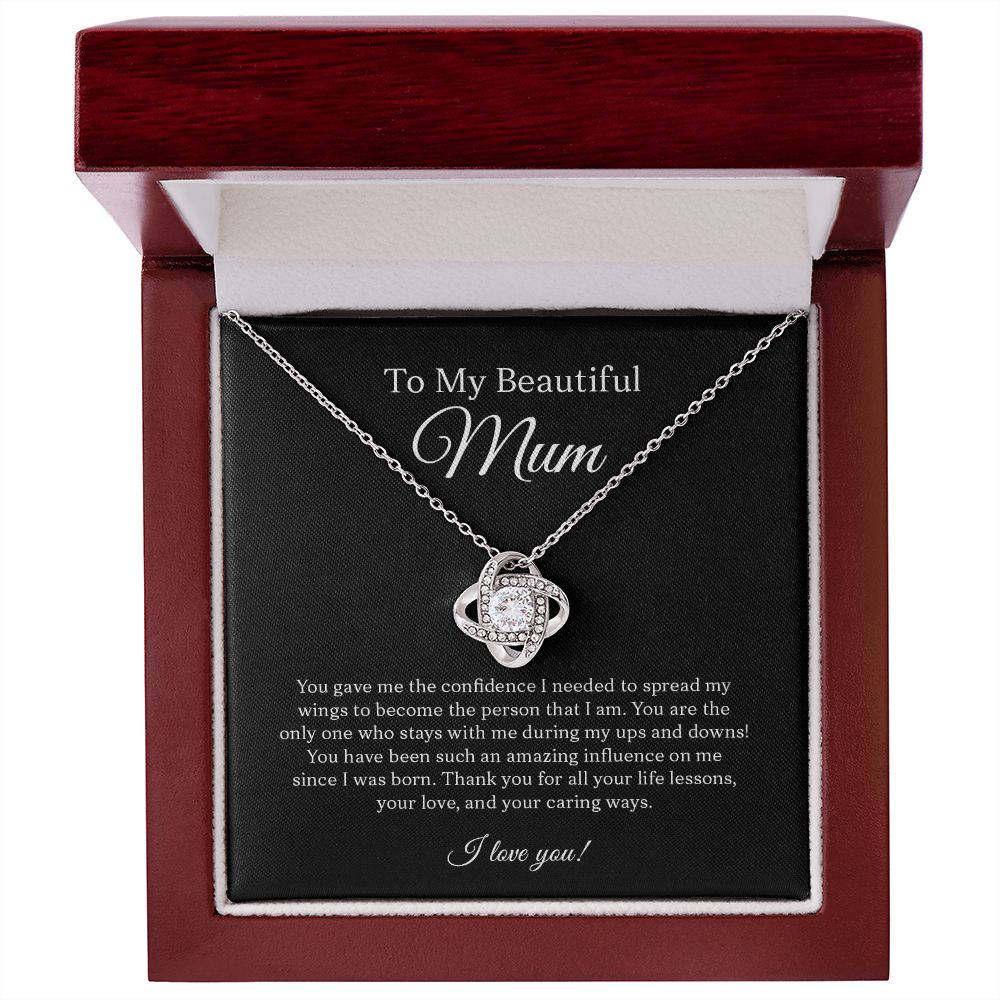 To My Beautiful Mum | Thank You For All Your Life Lessons | Love Knot Necklace