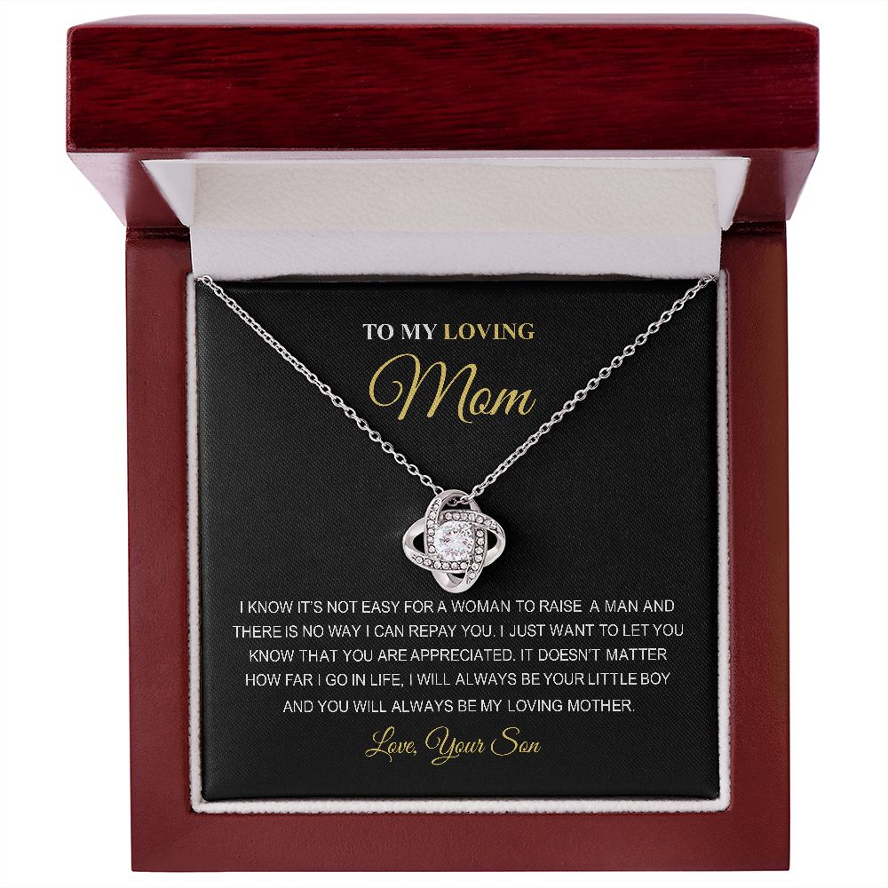 To My Loving Mom | You Are The World | Love Knot Necklace
