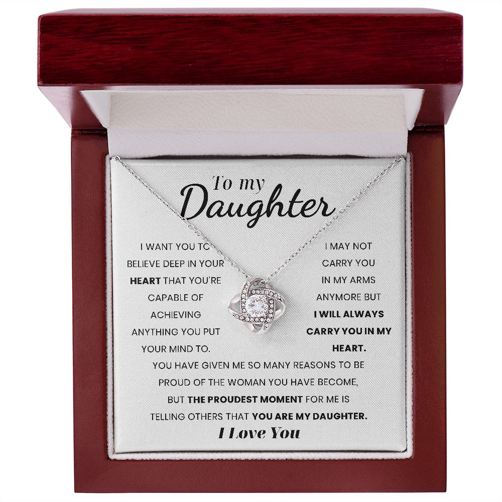 To My Daughter | You Are Capable Of Achieving Anything | Love Knot Necklace | Christmas Gift Ideas