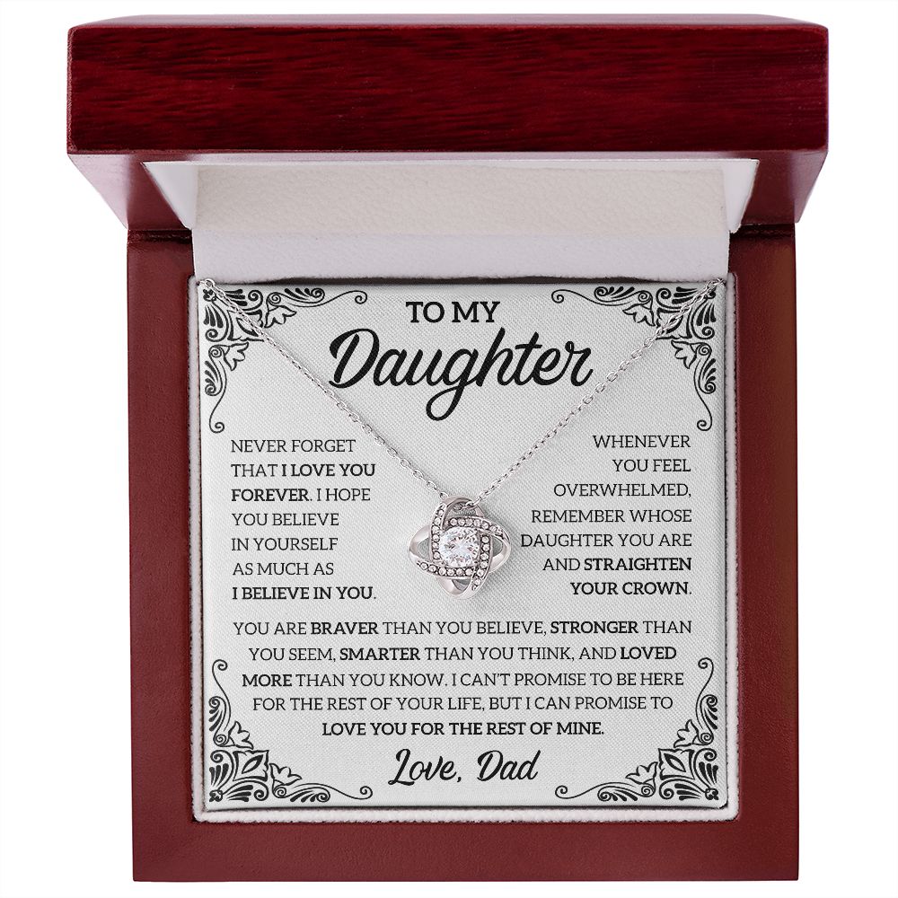 To My Daughter - Love You For The Rest Of Mine, Love Knot Necklace