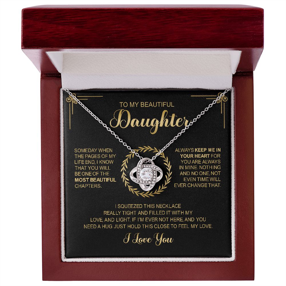 To My Beautiful Daughter | Always Keep You In My Heart | Love Knot Necklace