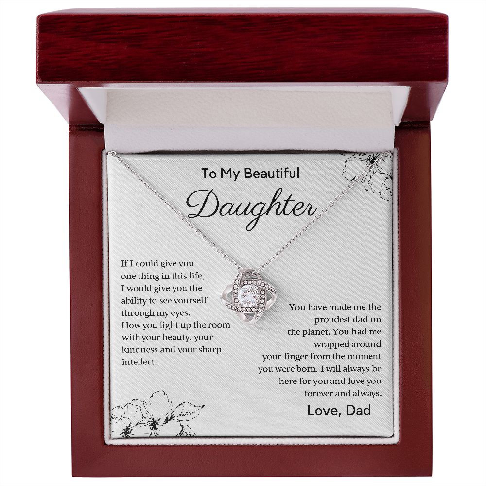 To My Daughter | The Proudest Moment of My Life | Love Knot Necklace | Gift For Daughter From Dad