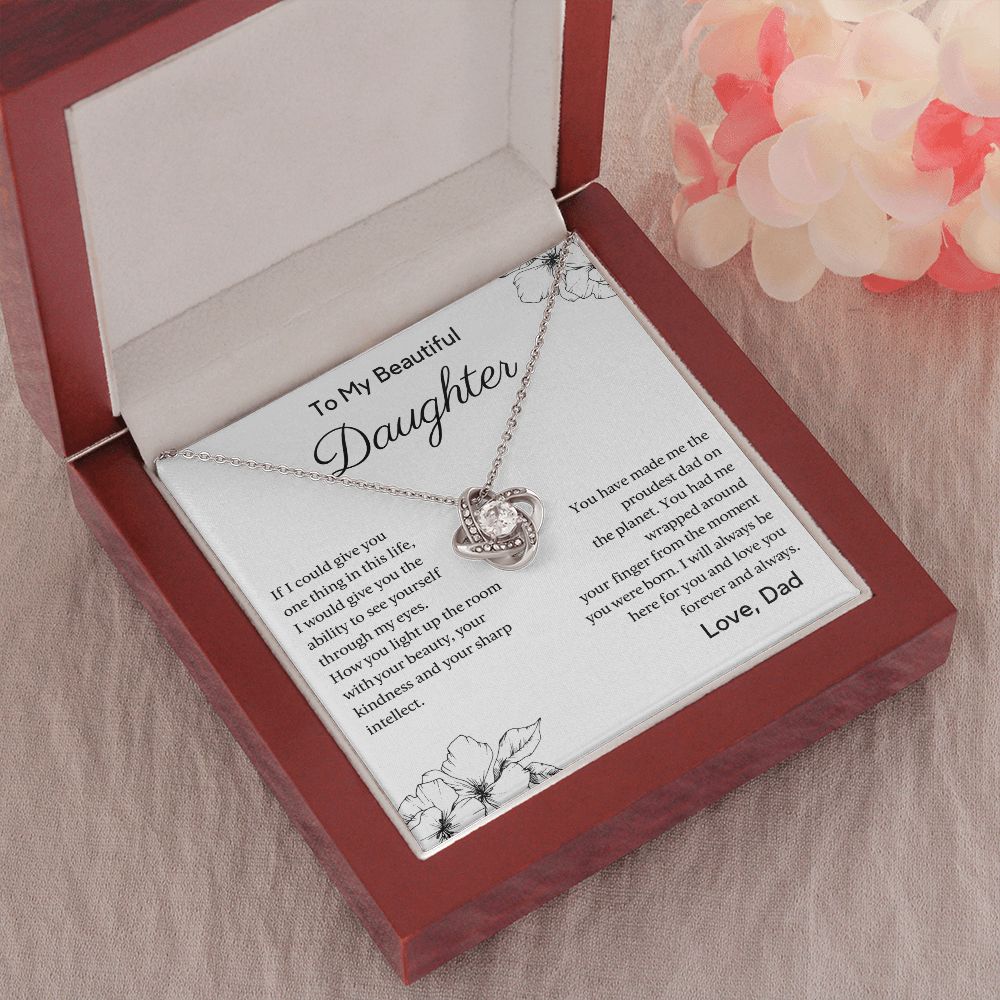 To My Daughter | The Proudest Moment of My Life | Love Knot Necklace | Gift For Daughter From Dad
