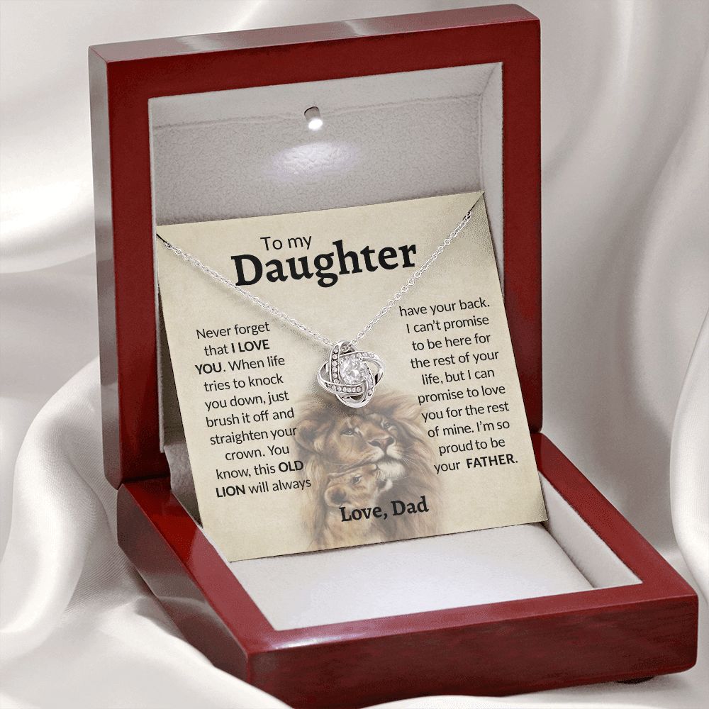 To My Daughter | Proud Of You | Love Knot Necklace | Gift For Daughter From Dad