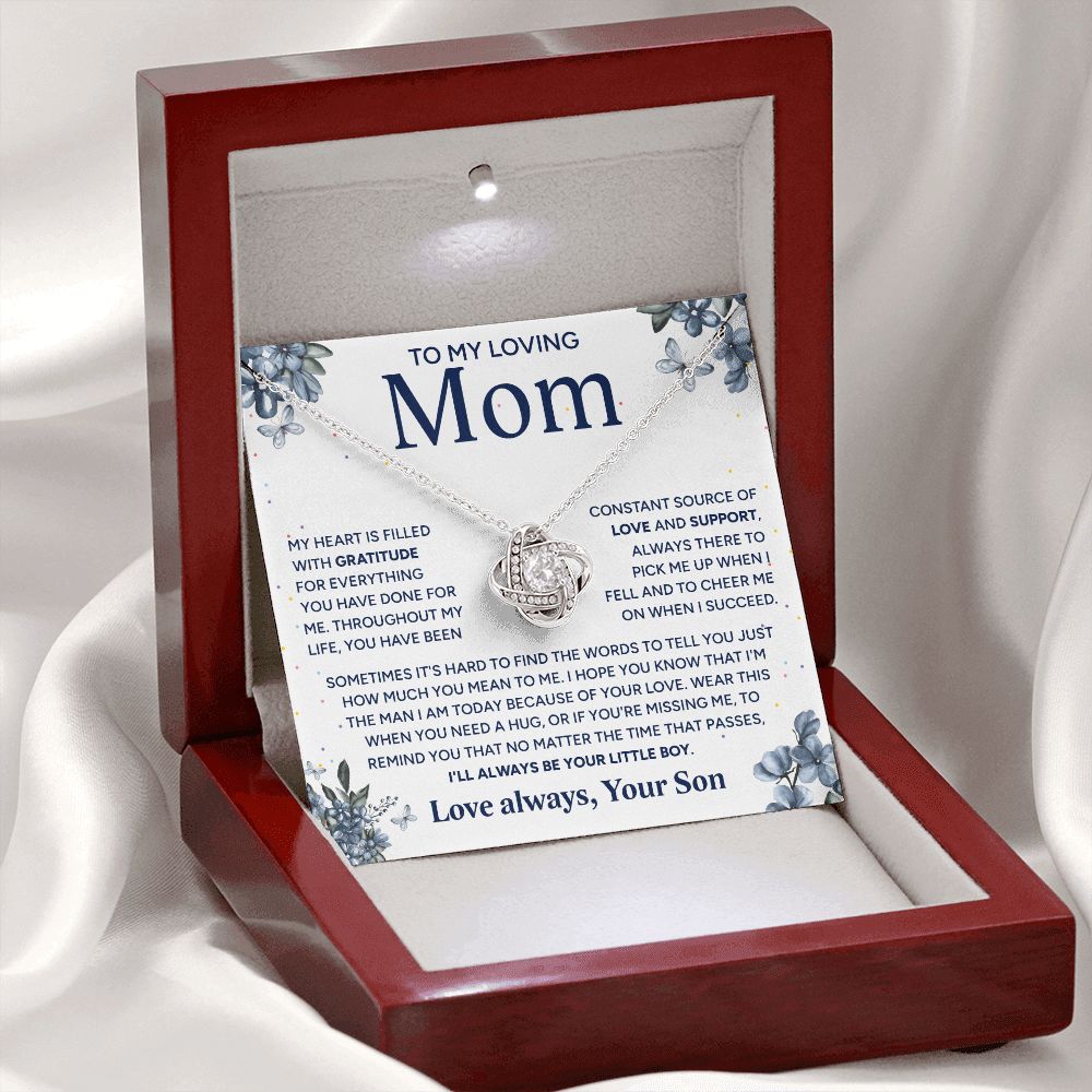 To My Loving Mom - Gratitude For Everything You Have Done, Love Knot Necklace