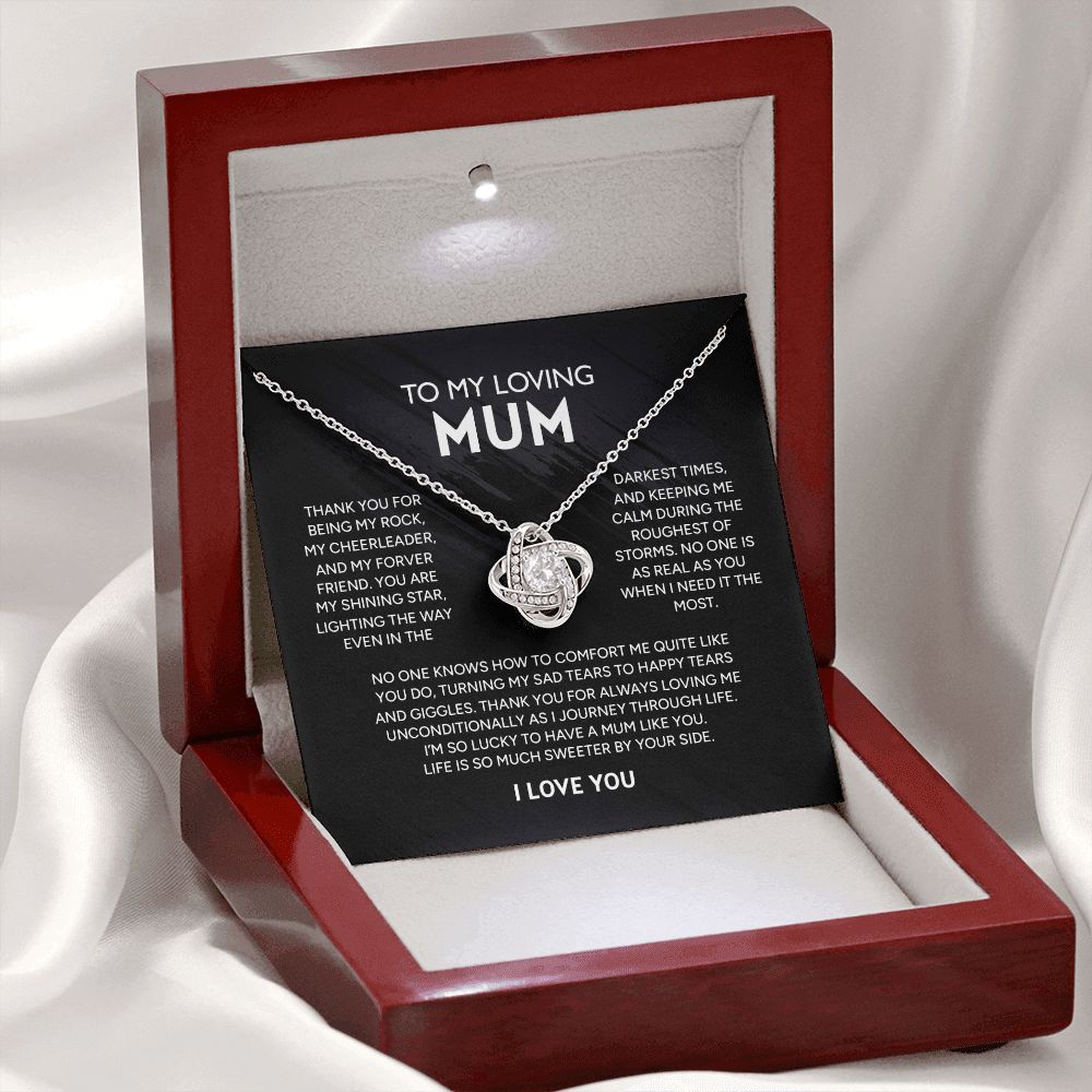 To My Loving Mum - Loving Me Unconditionally, Love Knot Necklace