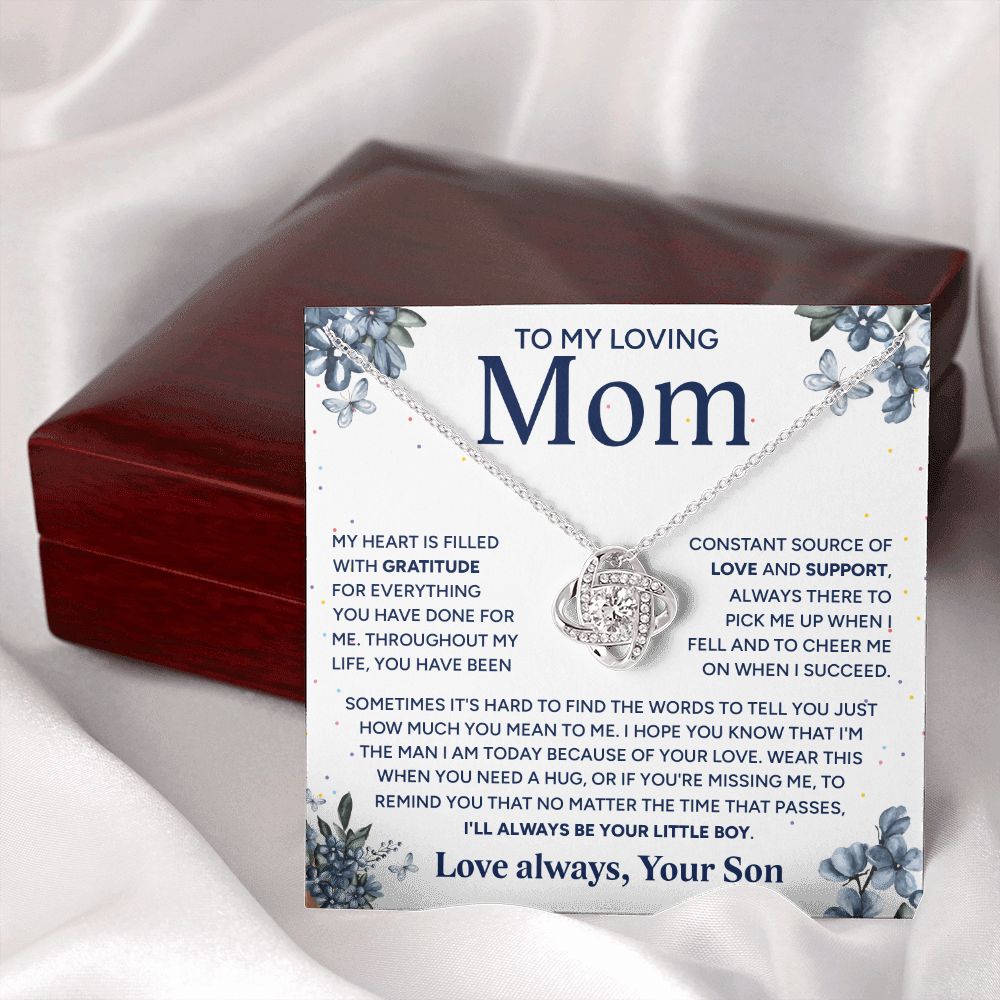 To My Loving Mom - Gratitude For Everything You Have Done, Love Knot Necklace