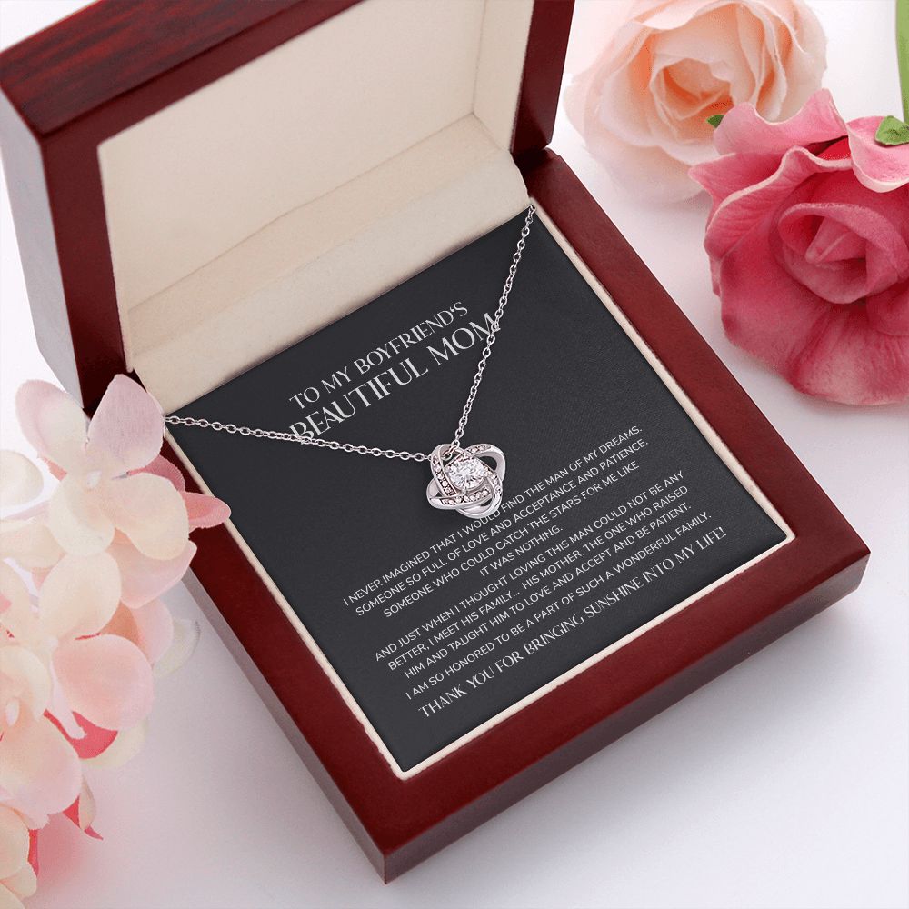Boyfriend's Mom My Dreams, Love Knot Necklace, Perfect Gift Idea For Boyfriend's Mother