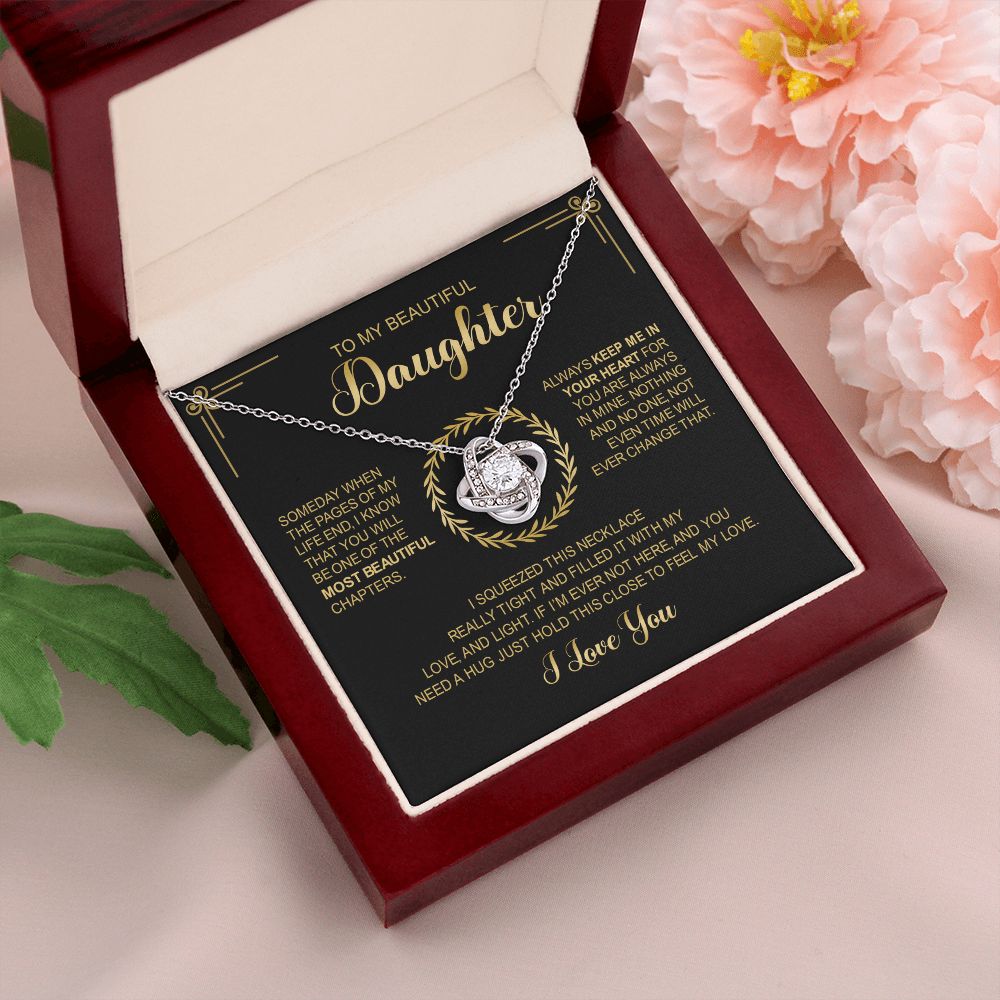 To My Beautiful Daughter | Always Keep You In My Heart | Love Knot Necklace