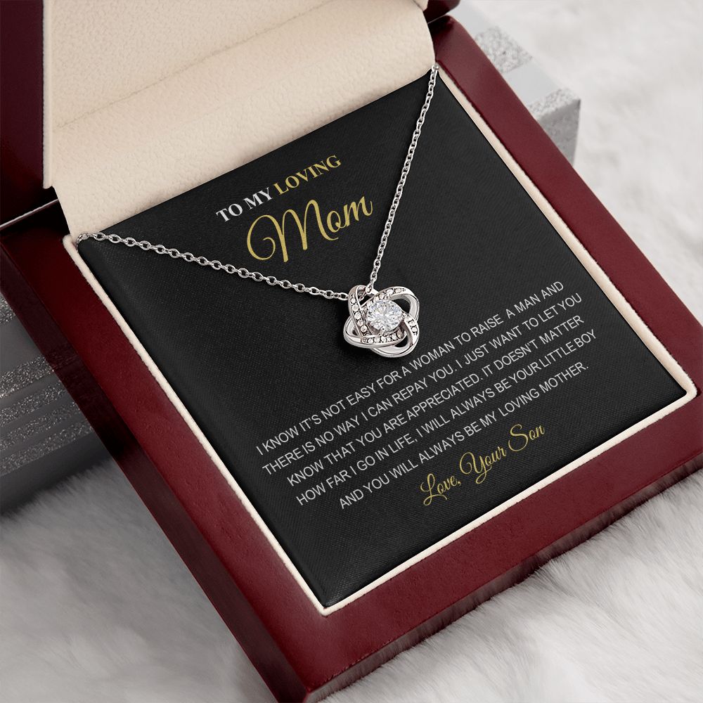 To My Loving Mom | You Are The World | Love Knot Necklace