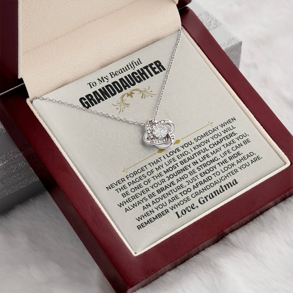 Granddaughter Enjoy The Ride, Love Knot Necklace, Perfect Gift From Grandma