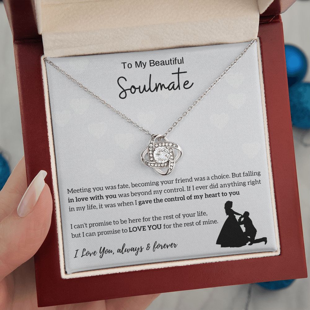 To My Beautiful Soulmate | Meeting You Was Fate | Love Knot Necklace