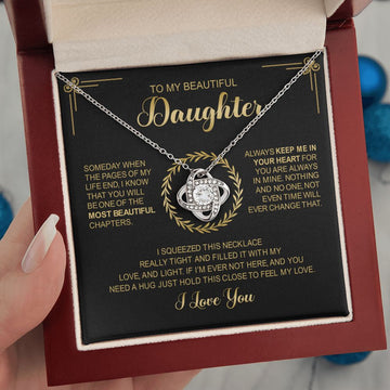 To My Beautiful Daughter | Always Keep You In My Heart | Love Knot Necklace