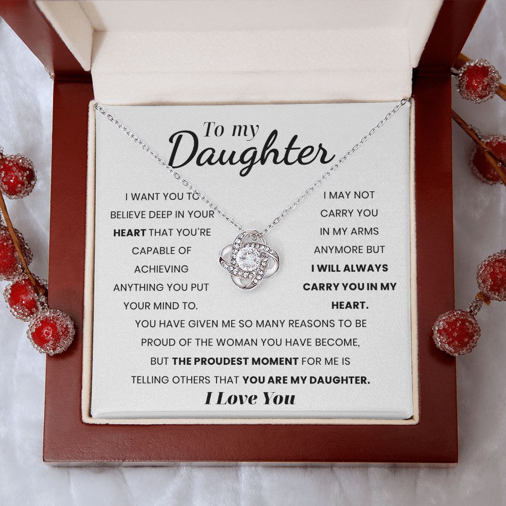To My Daughter | You Are Capable Of Achieving Anything | Love Knot Necklace | Christmas Gift Ideas