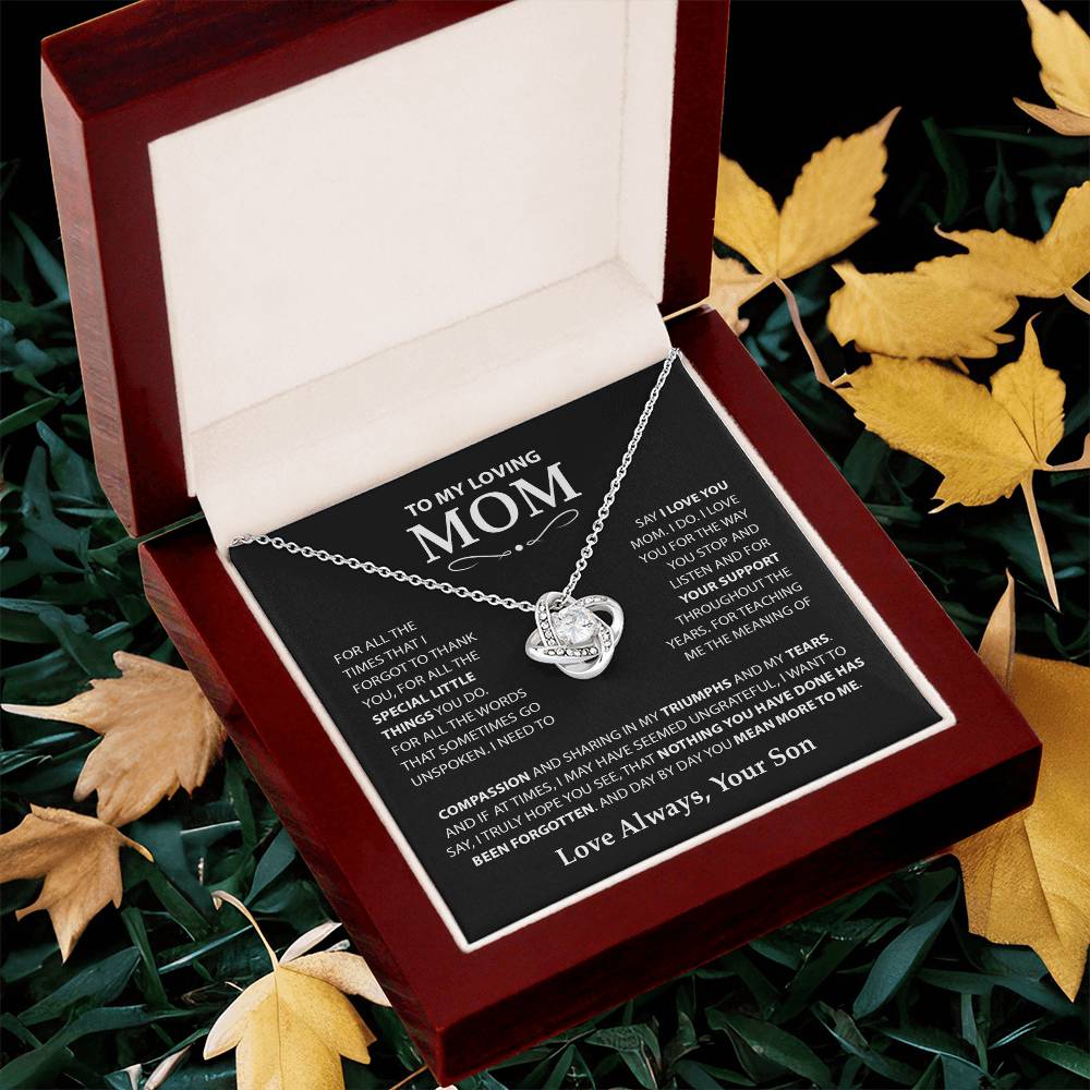 Mom Gift "Special Little Things" Knot Necklace From Son