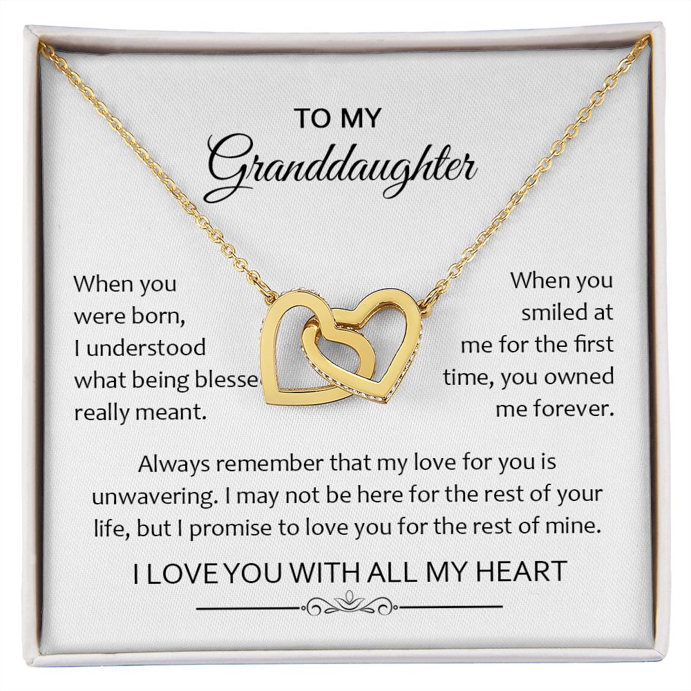 Granddaughter When You Were Born | Gift For Your Granddaughter | Interlocking Hearts necklace