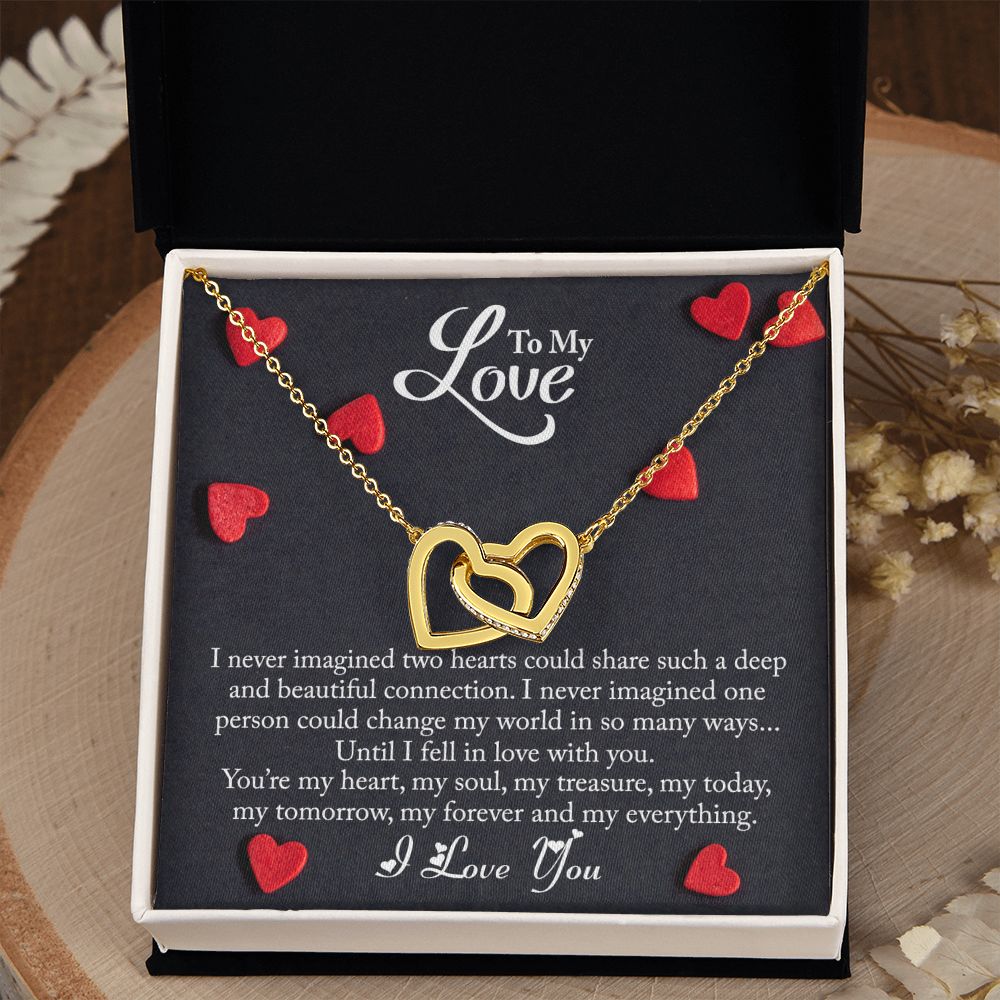 To My Love | My Everything | Interlocking Hearts Necklace | Gift for Her