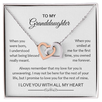Granddaughter When You Were Born | Gift For Your Granddaughter | Interlocking Hearts necklace