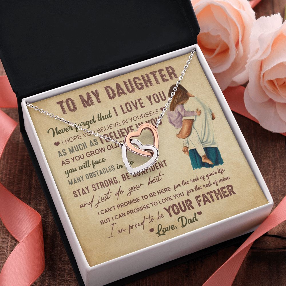 To My Daughter | Never Forget That I Love You | Interlocking Hearts Necklace | Anniversary Gift