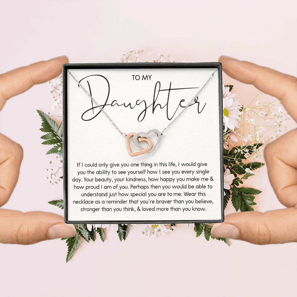 To My Daughter - You Are Special, Interlocking Hearts Necklace Gift